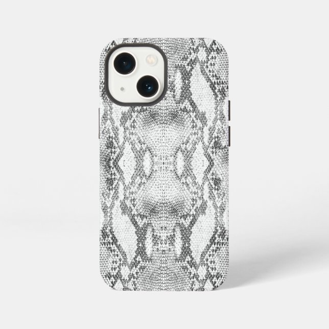 Coque iPhone Impression de peau de serpent blanc (Verso)