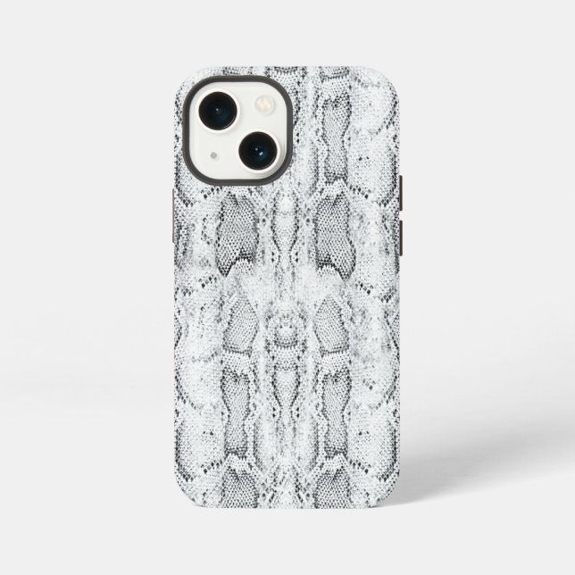 Coque iPhone Impression de peau de serpent Python blanc (Verso)