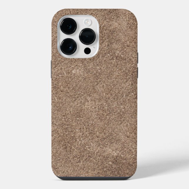 Coque iPhone Impression de texture chamois marron (Verso)