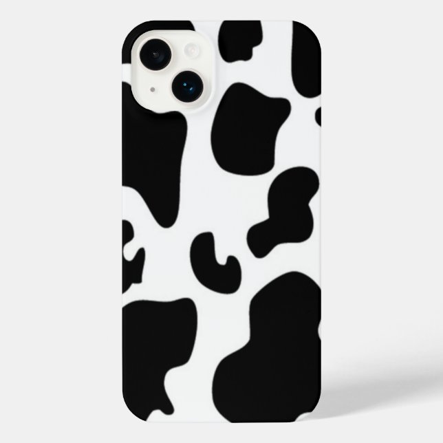 Coque iPhone Impression de vache noire et blanche (Verso)