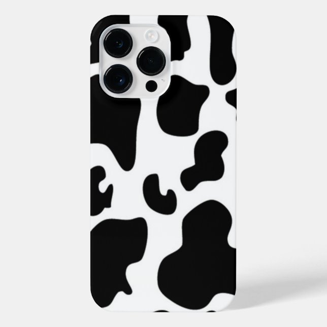 Coque iPhone Impression de vache noire et blanche (Verso)