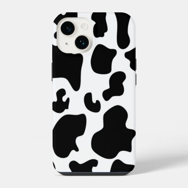 Coque iPhone Impression de vache noire et blanche (Verso)
