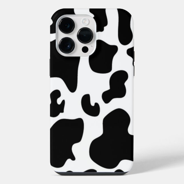 Coque iPhone Impression de vache noire et blanche (Verso)