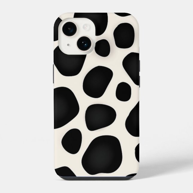 Coque iPhone Impression de vache tache noire et blanche (Verso)