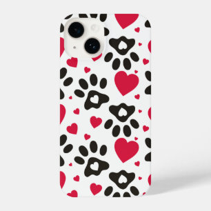 Coque Pour iPhone 14 impression des coeurs et des pattes