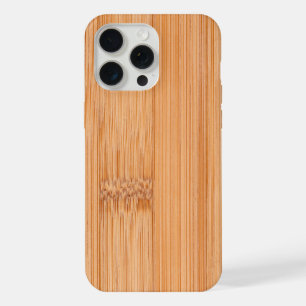 Coque iPhone 15 Pro Max Impression élégante et cool en bois de bambou brun