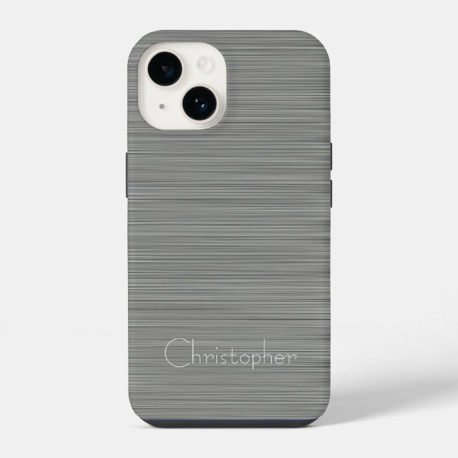 Coque iPhone Impression en acier inoxydable argent platine (Verso)