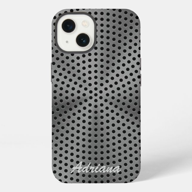 Coque iPhone Impression en acier inoxydable argent platine (Verso)