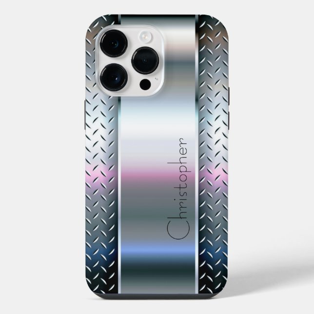 Coque iPhone Impression en acier inoxydable argent titane (Verso)