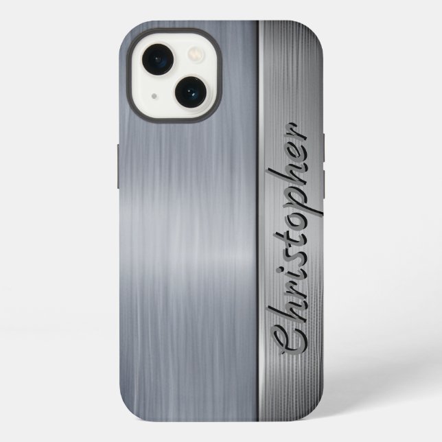 Coque iPhone Impression en Acier Inoxydable Argent Titane (Verso)