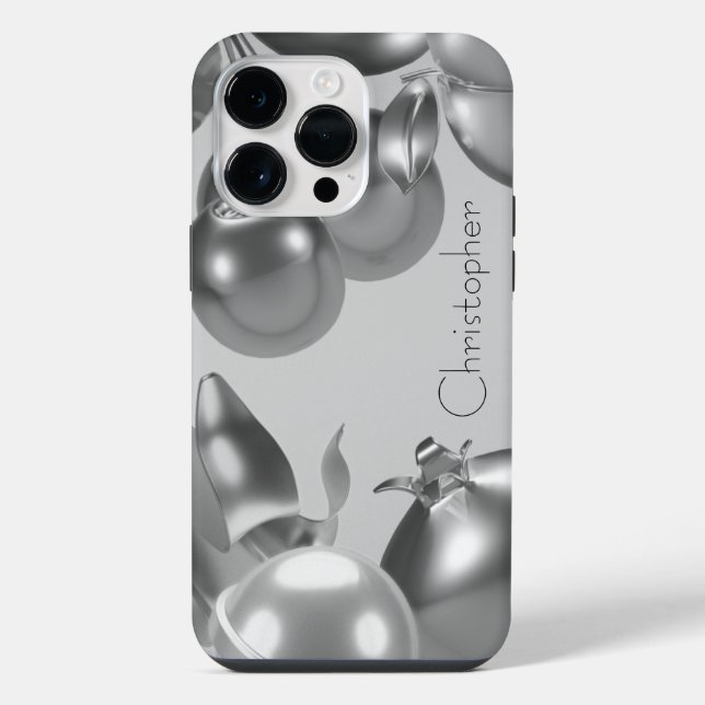 Coque iPhone Impression en acier inoxydable argent titane (Verso)