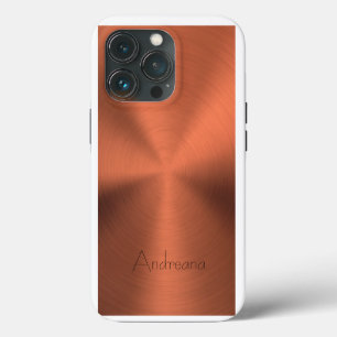 Etui iPhone 13 Pro Impression en acier inoxydable en bronze de titane
