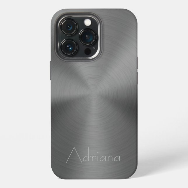 Coque iPhone Impression en acier inoxydable gris argent titane (Dos)