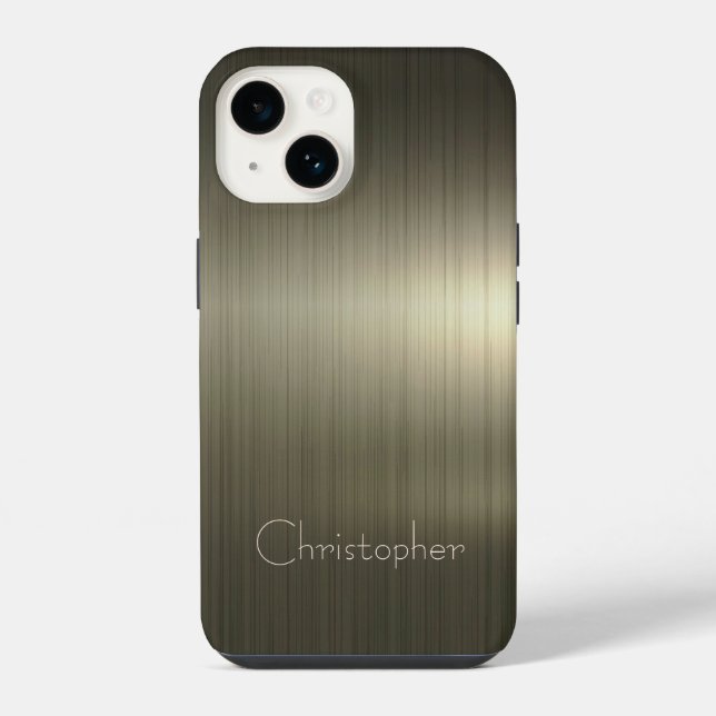 Coque iPhone Impression en acier inoxydable or platine (Verso)