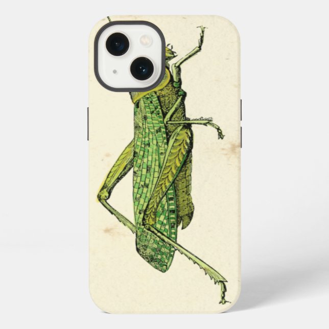 Coque iPhone Impression encadrée de sauterelles vertes (Verso)
