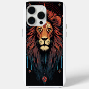 Coque iPhone 15 Pro Max Impression graphique Lion Zodiaque Leo