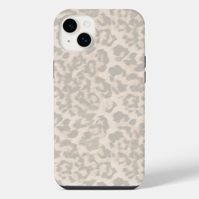 Coque iPhone Impression léopard beige . (Verso)