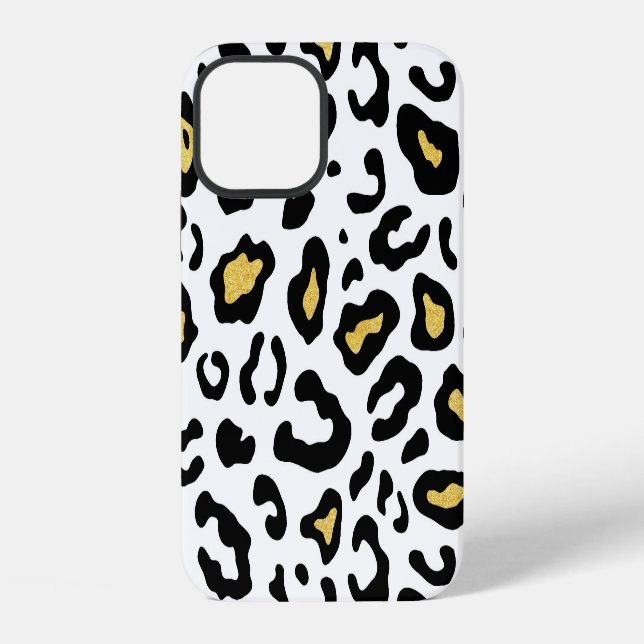 Coque iPhone Impression léopard doré, motif sans couture. (Verso)