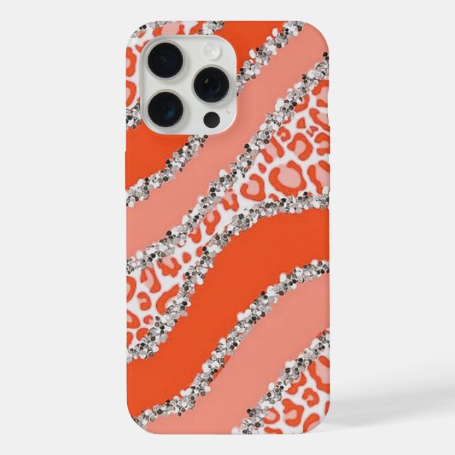 Coque iPhone Impression Orange Cheetah (Verso)