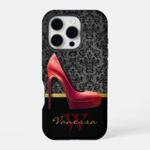 Impression Rouge Haut talon et Damas avec Monogram