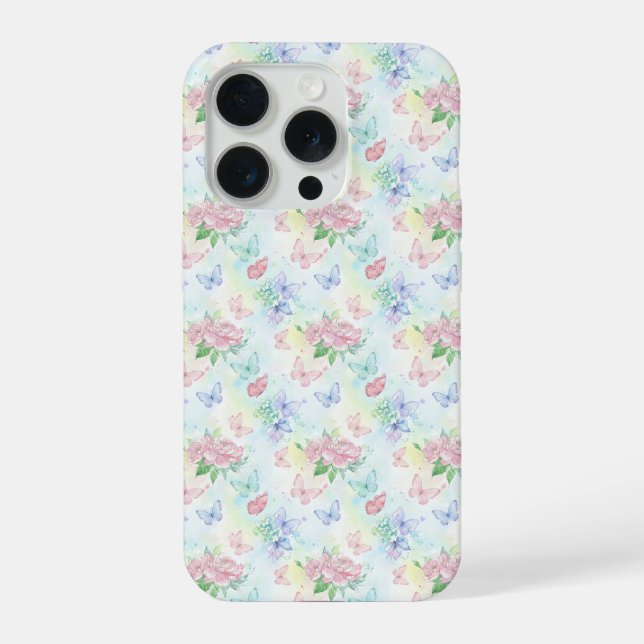 Coque iPhone Impression sans couture de papillon élégant (Verso)