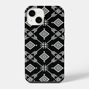 Coque Pour iPhone 14 Impression tribale de flèche noir et blanc