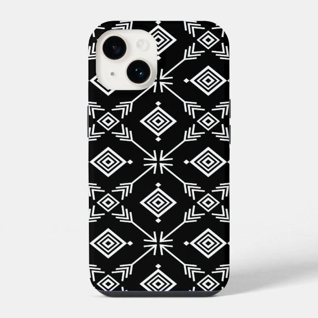 Coque iPhone Impression tribale de flèche noir et blanc (Verso)