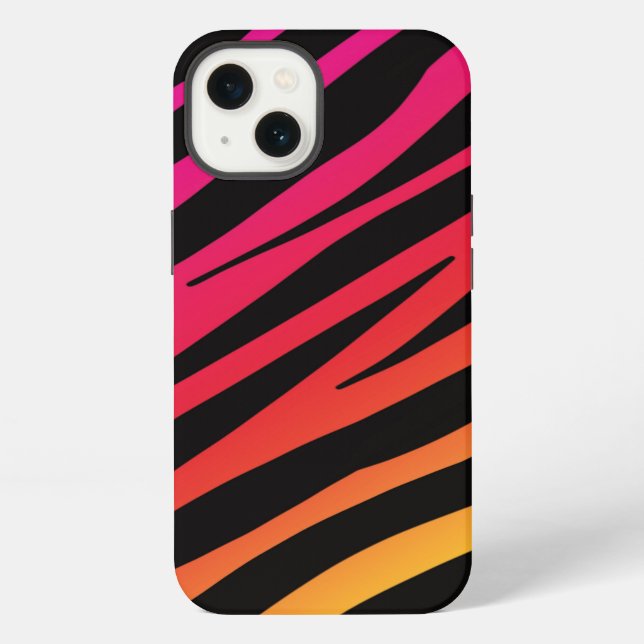Coque iPhone Impression zèbre arc-en-ciel (Verso)