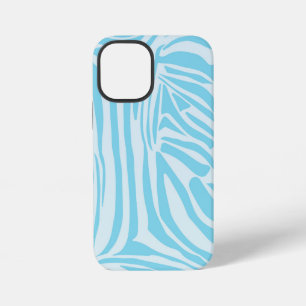 Coque iPhone 12 Mini Impression Zèbre Bleu Blanc Gras