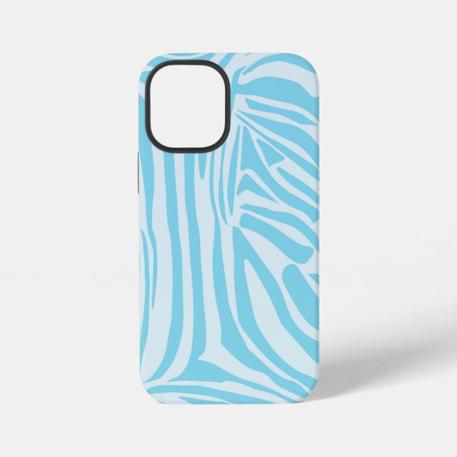 Coque iPhone Impression Zèbre Bleu Blanc Gras (Verso)