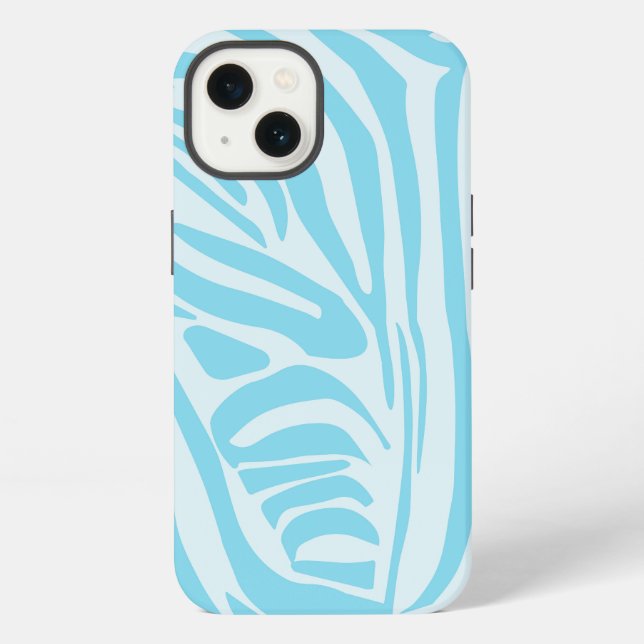 Coque iPhone Impression Zèbre Bleu Blanc Gras (Verso)