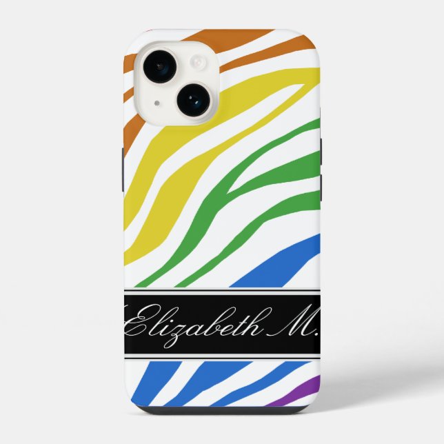 Coque iPhone Impression Zèbre Mélange Arc-en-ciel (Verso)