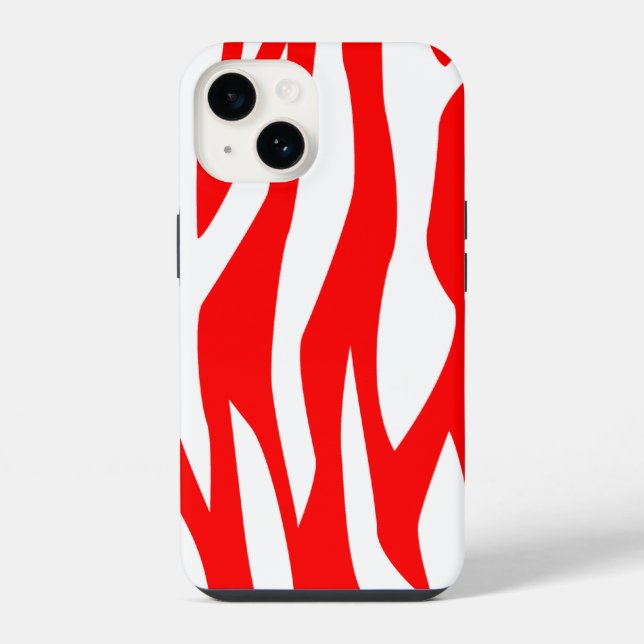 Coque iPhone Impression Zèbre Rouge (Verso)