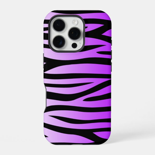 Coque iPhone Impression zèbre violet et noir (Verso)