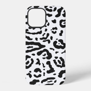Coque iPhone 12 Imprimé animal léopard guépard noir et blanc Étui-