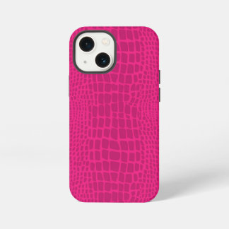 Etui iPhone 13 Mini imprimé d'alligator rose peau de crocodile