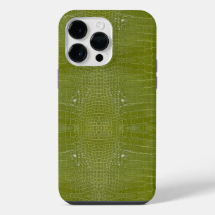 Coque Pour Pour iPhone 14 Pro Max Imprimé de texture d'alligator vert citron