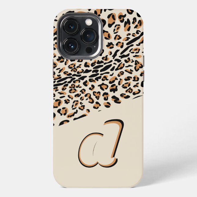 Coque iPhone Imprimé léopard gras Pop Initial Naturel (Verso)