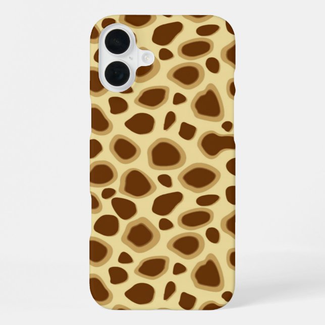 Coque iPhone Imprimé léopard - Marron chocolat et beige camel (Verso)