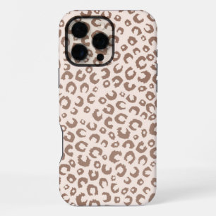 Coque iPhone 16 Pro Max Imprimé Léopard Marron Mousse et Crème
