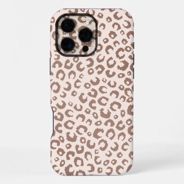 Coque iPhone Imprimé Léopard Marron Mousse et Crème (Verso)