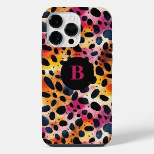 Coque Pour Pour iPhone 14 Pro Max Imprimé Léopard Moderne Coloré Monogramme 