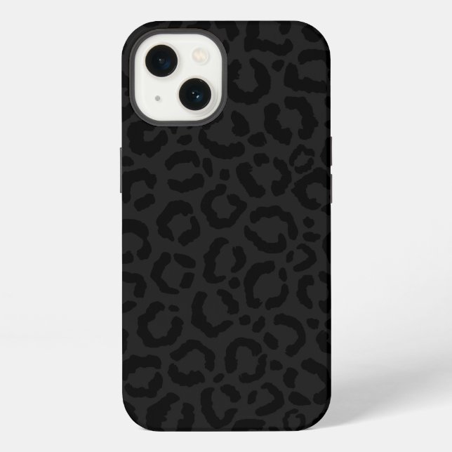 Coque iPhone Imprimé léopard noir minimal moderne (Verso)