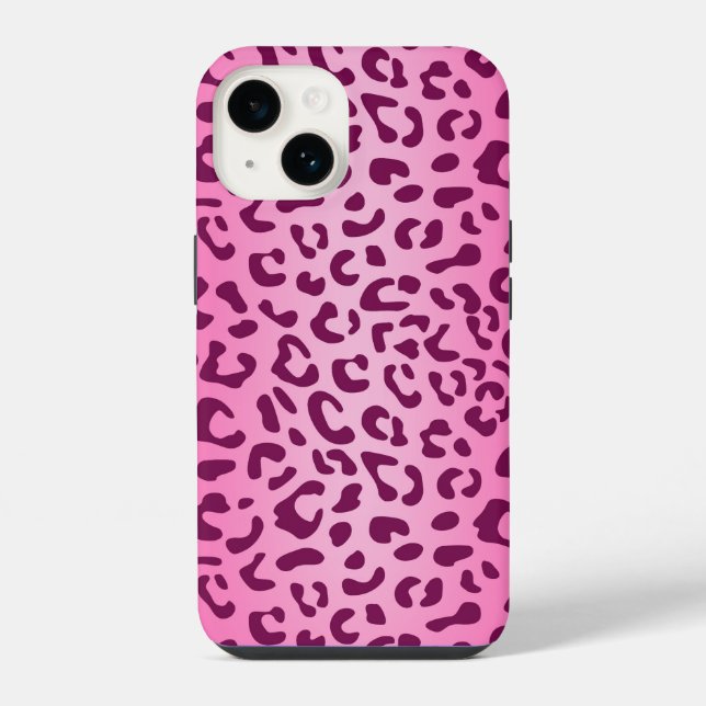Coque iPhone Imprimé léopard rose élégant (Verso)