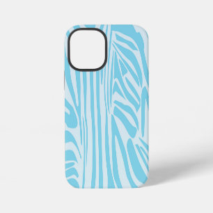 Coque iPhone 12 Mini Imprimé Zèbre Bleu et Blanc Gras