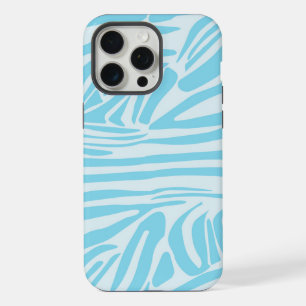 Coque iPhone 15 Pro Max Imprimé zèbre bleu et blanc gras