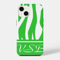 Imprimé zèbre vert citron avec monogramme