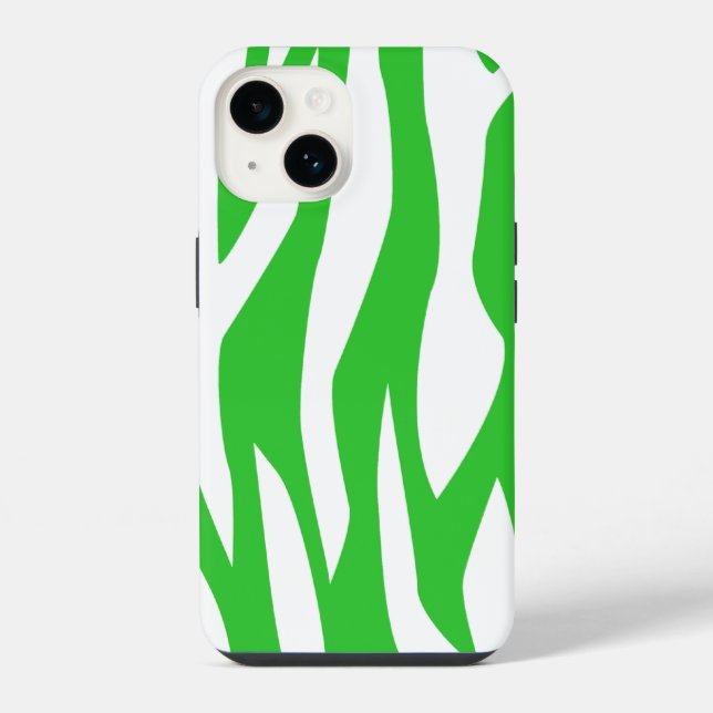 Coque iPhone Imprimer Zèbre vert citron (Verso)