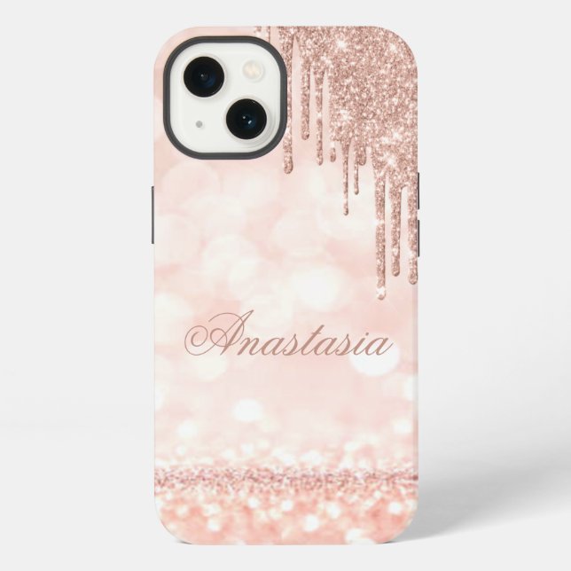 Coque iPhone Incroyable, Cool, Rose Pailleté (Verso)