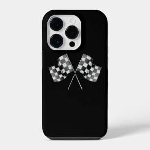 Coque Pour iPhone 14 Plus Indicateurs de course Chrome sur noir